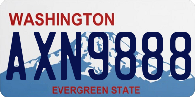 WA license plate AXN9888