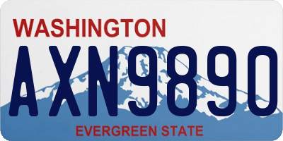 WA license plate AXN9890
