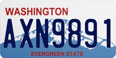 WA license plate AXN9891