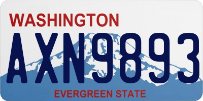 WA license plate AXN9893