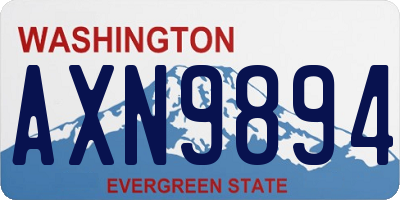WA license plate AXN9894