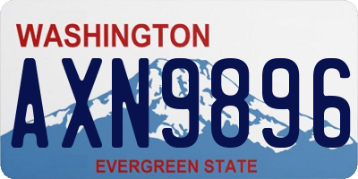 WA license plate AXN9896