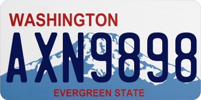 WA license plate AXN9898