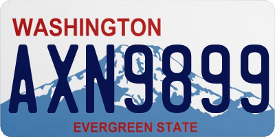 WA license plate AXN9899