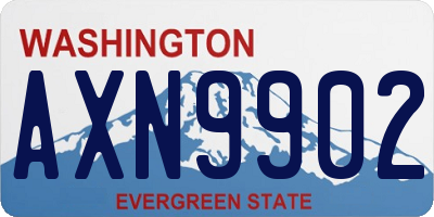 WA license plate AXN9902