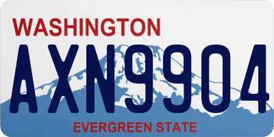 WA license plate AXN9904