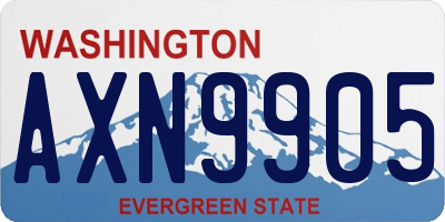 WA license plate AXN9905