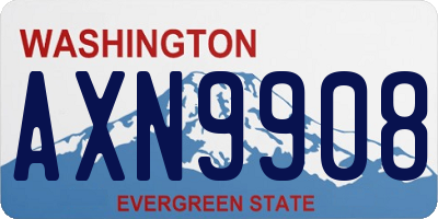 WA license plate AXN9908