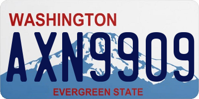 WA license plate AXN9909