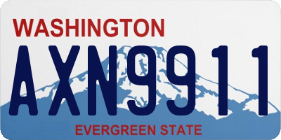 WA license plate AXN9911