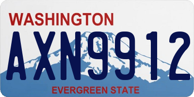 WA license plate AXN9912