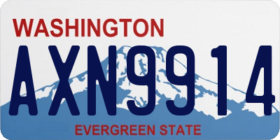 WA license plate AXN9914