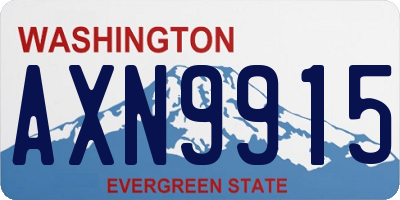 WA license plate AXN9915