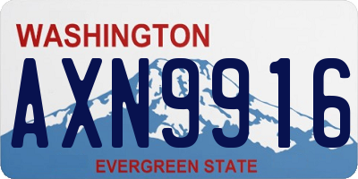 WA license plate AXN9916