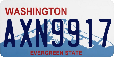 WA license plate AXN9917