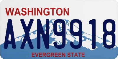 WA license plate AXN9918