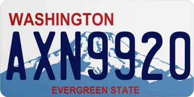 WA license plate AXN9920