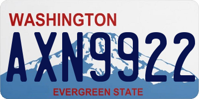 WA license plate AXN9922