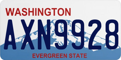 WA license plate AXN9928