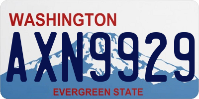 WA license plate AXN9929