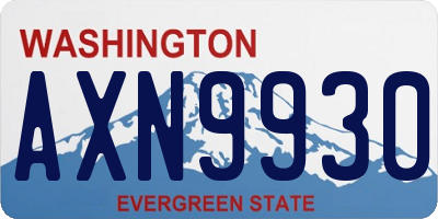 WA license plate AXN9930