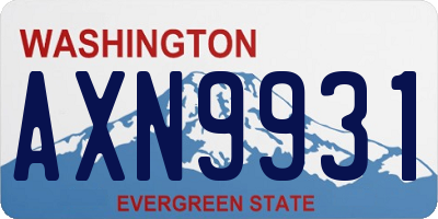 WA license plate AXN9931