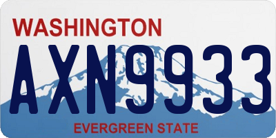 WA license plate AXN9933