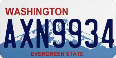 WA license plate AXN9934