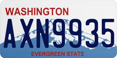 WA license plate AXN9935