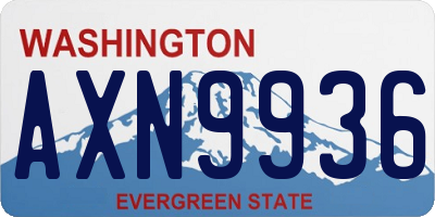 WA license plate AXN9936