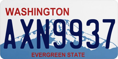 WA license plate AXN9937