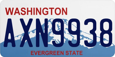 WA license plate AXN9938