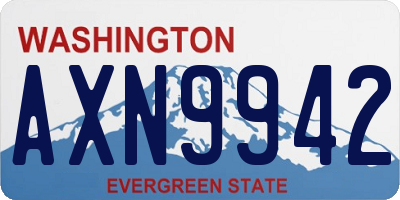 WA license plate AXN9942