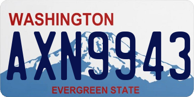 WA license plate AXN9943
