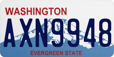 WA license plate AXN9948