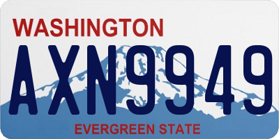 WA license plate AXN9949