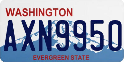 WA license plate AXN9950