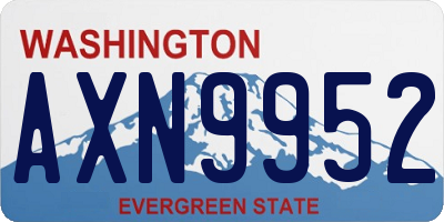 WA license plate AXN9952