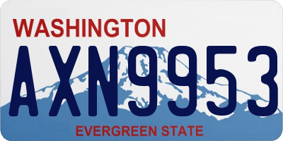 WA license plate AXN9953