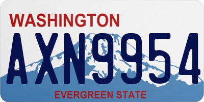 WA license plate AXN9954
