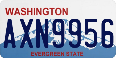 WA license plate AXN9956
