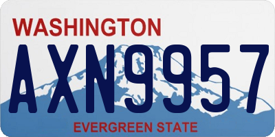 WA license plate AXN9957