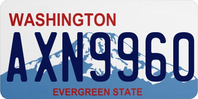 WA license plate AXN9960