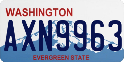 WA license plate AXN9963