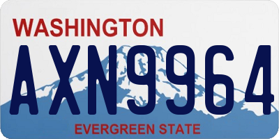 WA license plate AXN9964