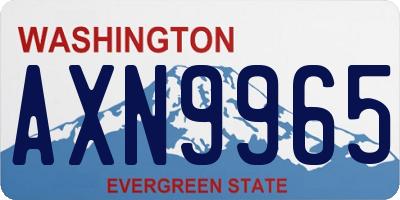 WA license plate AXN9965