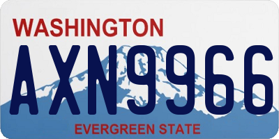WA license plate AXN9966