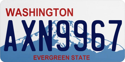 WA license plate AXN9967