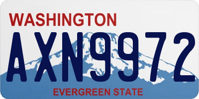 WA license plate AXN9972