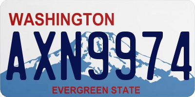 WA license plate AXN9974